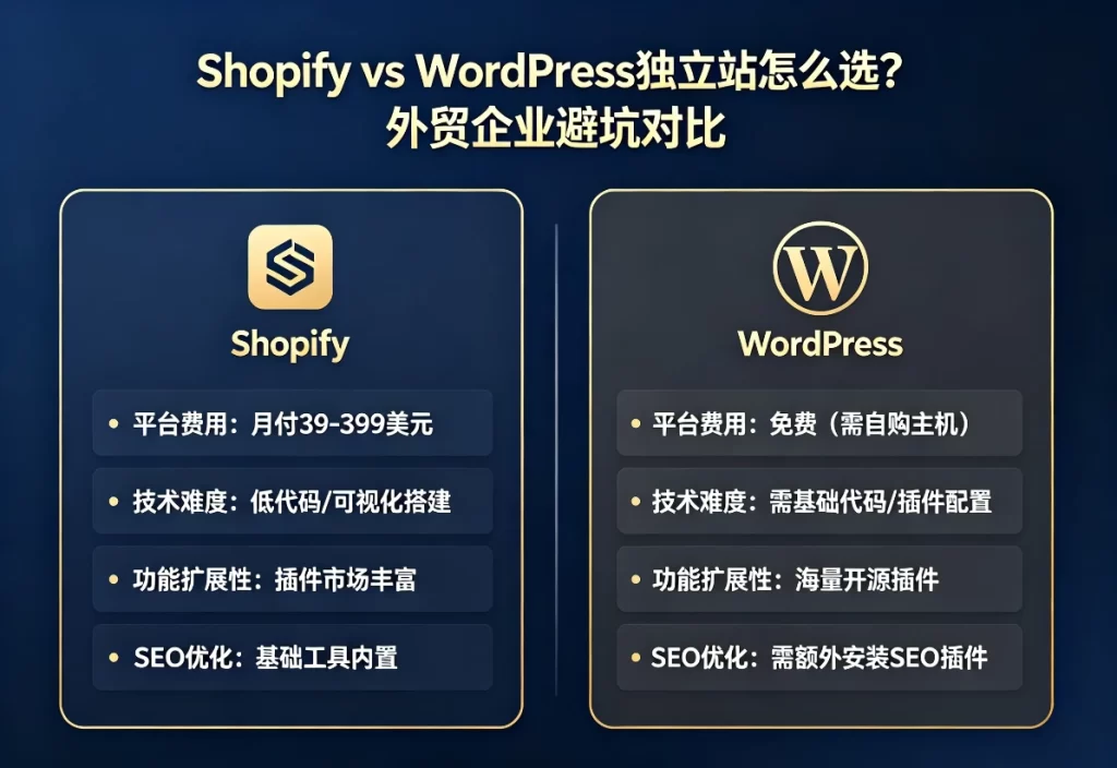 B2B外贸站用WordPress还是Shopify